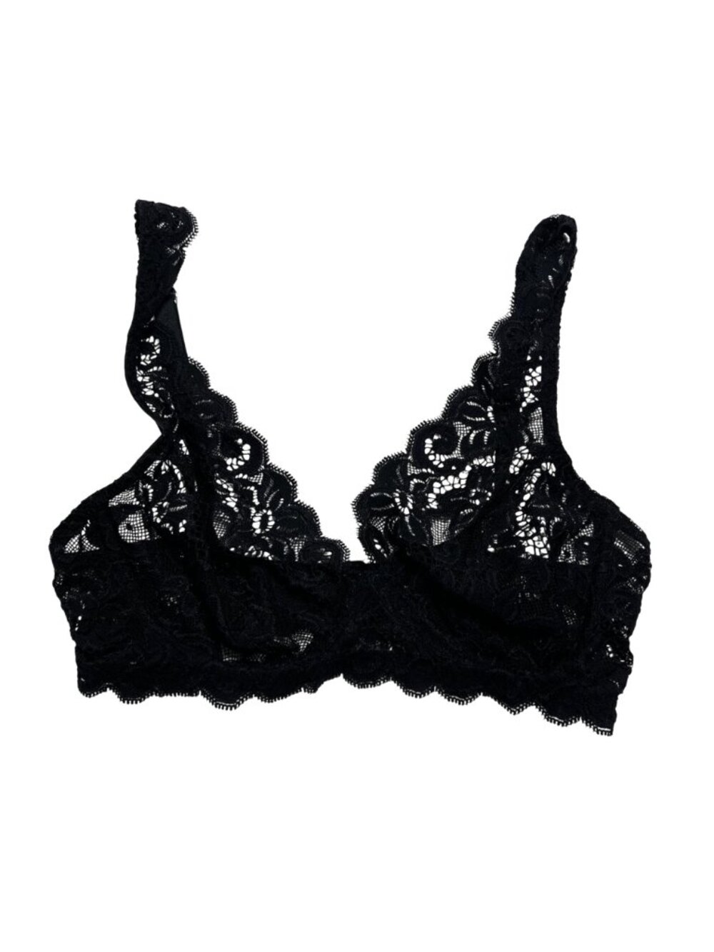 HANRO Luxury Moments Lace Wireless Bralette in Black